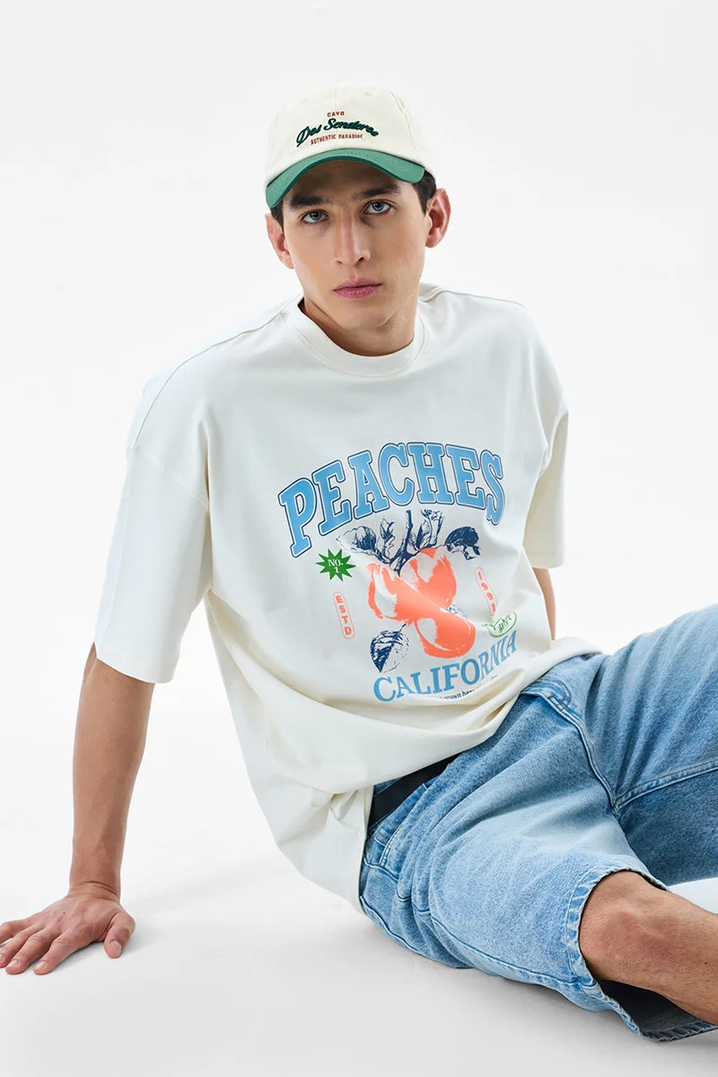 SNITCH Peaches 100% Cotton Oversized T-Shirt