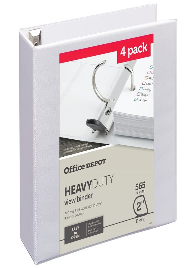 أوفيس ديبوت مجلدات Office Depot® شديدة التحمل بثلاث حلقات، حلقات على شكل حرف D مقاس 2 بوصة، أبيض، 49% مواد معاد تدويرها، عبوة من 4 قطع - Image 3