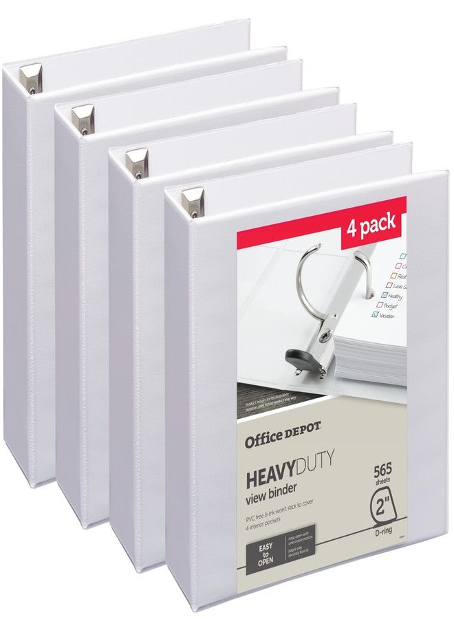 أوفيس ديبوت مجلدات Office Depot® شديدة التحمل بثلاث حلقات، حلقات على شكل حرف D مقاس 2 بوصة، أبيض، 49% مواد معاد تدويرها، عبوة من 4 قطع - Image 2
