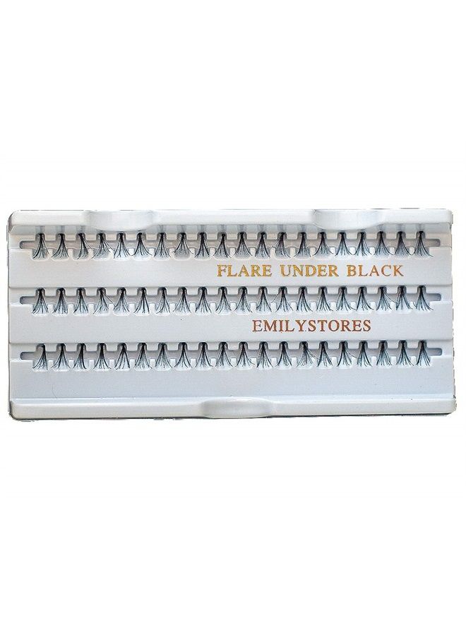 EMILYSTORES 12 Packs Eyelashes Natural Individual Plant Flare Under Lower 8mm Black Eye Extensions Lashes-Knotted - Image 1