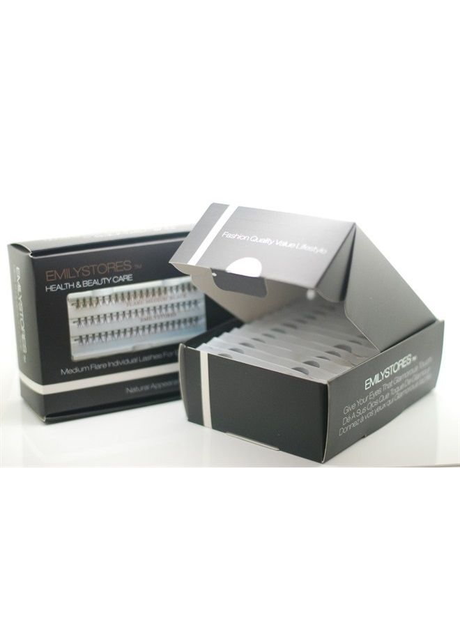 EMILYSTORES 12 Packs Eyelashes Natural Individual Plant Flare Under Lower 8mm Black Eye Extensions Lashes-Knotted - Image 2