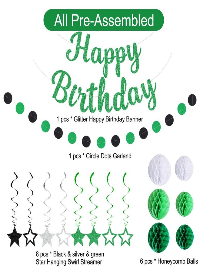 بيشيدا لافتة عيد ميلاد سعيد لامعة من بيشيدا مع كرات على شكل خلية نحل، وإكليل دائري أخضر منقطة، وزينة حفلات عيد ميلاد سعيد للنساء والرجال والأطفال والأولاد والبنات، لا تحتاج إلى تركيب يدوي - Image 3