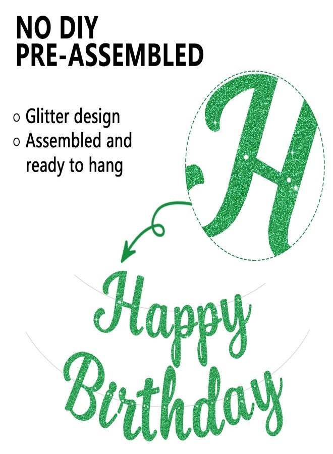 بيشيدا لافتة عيد ميلاد سعيد لامعة من بيشيدا مع كرات على شكل خلية نحل، وإكليل دائري أخضر منقطة، وزينة حفلات عيد ميلاد سعيد للنساء والرجال والأطفال والأولاد والبنات، لا تحتاج إلى تركيب يدوي - Image 2