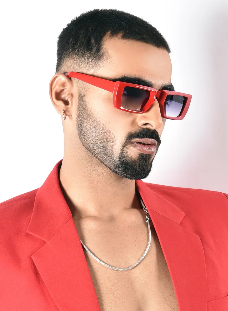 Woggles  Red Pappy Lune Red Rectangle Sunglasses for Women | Best Price UAE