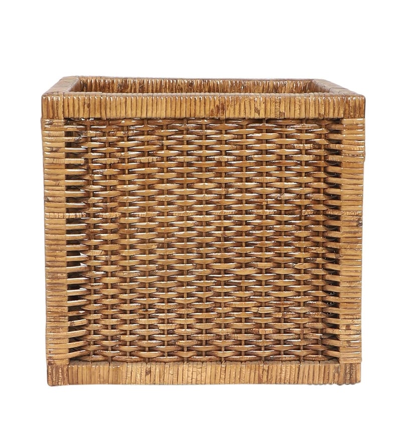 AKWAY Wicker wardrobe basket for storage, cloths, newspapers, photos, toys, plants or other memorabilia (Brown, 12.5W x 13.5L x 12.5H) - Image 4