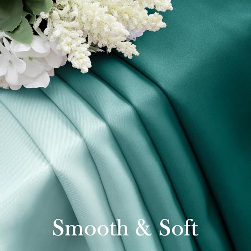 HOMEIDEAS Teal Ombre Blackout Curtains 52 X 84 Inch Length Gradient Room Darkening Thermal Insulated Energy Saving Grommet 2 Panels Window Drapes for Living Room, Bedroom - Image 2