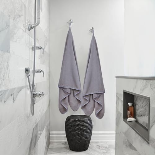 Fezora® Microfiber Contler Towels for Bath | Towels for Bath Large Size Bath Towel - Soft & Absorbent | 320 GSM | 1 Piece Bath Towel for Men/Women | 70 cms x 140 cms (Grey) - Image 3