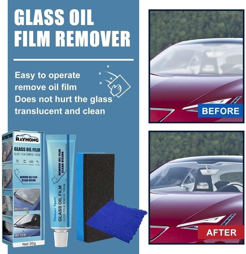 woobles Car Glass Oil Film Cleaner, Car Cleaner Glass Oil Film Remover Windshields Cleaning Liquid, Universal Car Glass Polishing Degreaser Cleaner Oil Film Clean Polish Paste (1Pcs) 1pcs - Image 3