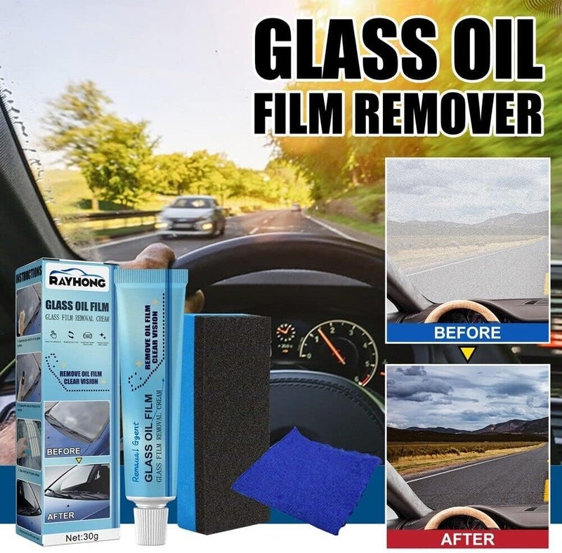 woobles Car Glass Oil Film Cleaner, Car Cleaner Glass Oil Film Remover Windshields Cleaning Liquid, Universal Car Glass Polishing Degreaser Cleaner Oil Film Clean Polish Paste (1Pcs) 1pcs - Image 2