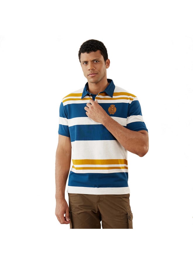 fahrenheit Fahrenheit Striped Polo T-shirt with Short Sleeves  - Image 1