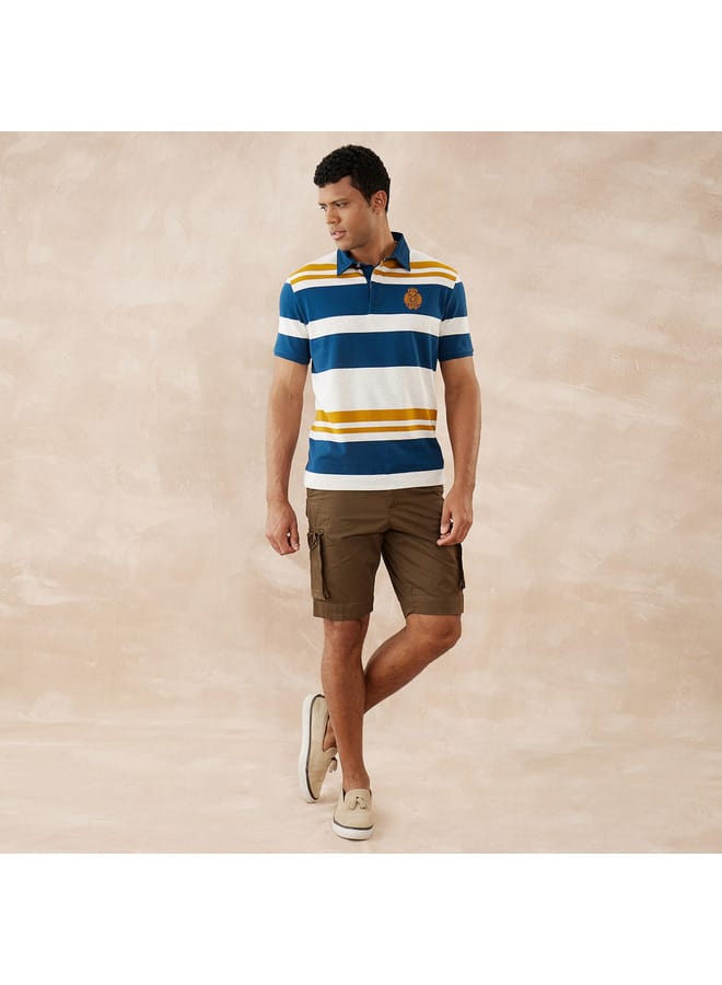 fahrenheit Fahrenheit Striped Polo T-shirt with Short Sleeves  - Image 2
