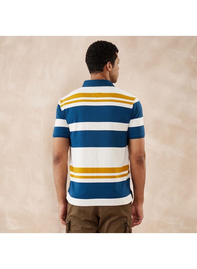 fahrenheit Fahrenheit Striped Polo T-shirt with Short Sleeves  - Image 4