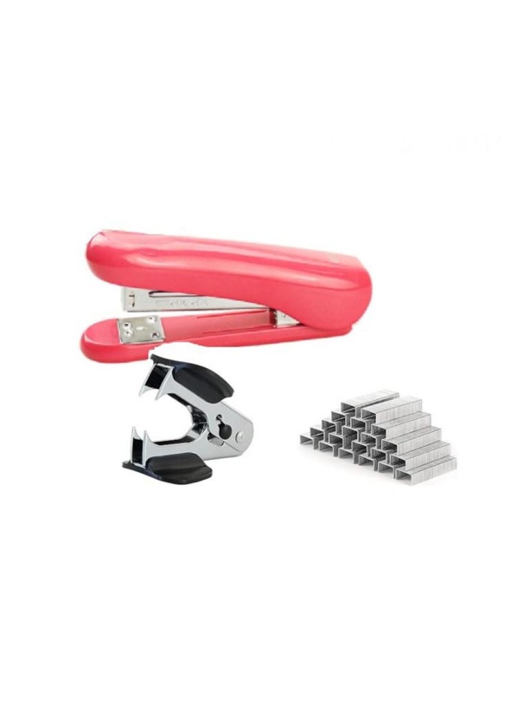 AIWANTO Aiwanto Desktop Stapler With 1000Pcs Stapler Pin And Staple Remover For Office School And Home (Pink)  - Image 1