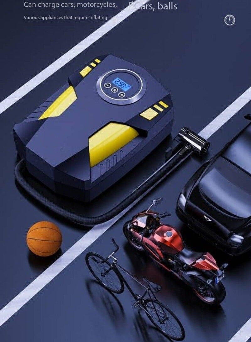Auto Stop Tire Inflator, Digital Pressure Gauge Air Compressor, Portable Air Pump for Cars or Bicycles, Fast Inflation Tire Pump with LED Light - Image 5
