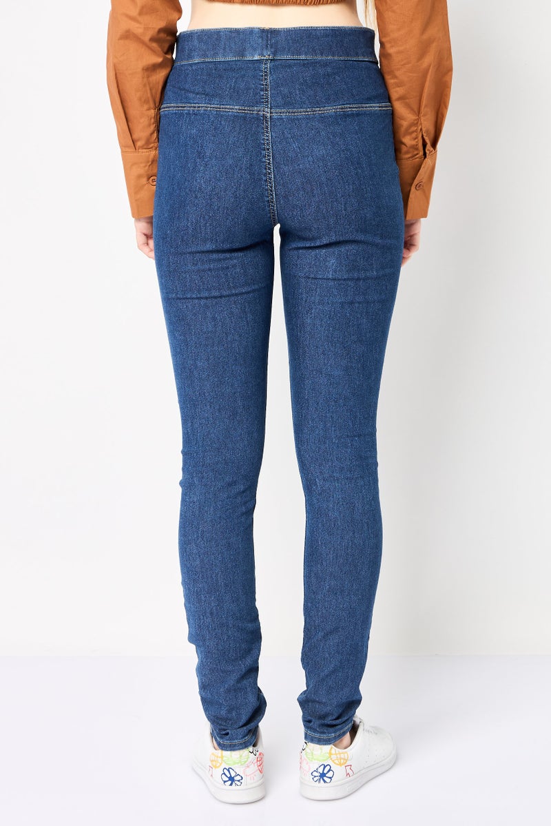 JDY Women Regular Fit Washed Stretchable Jeans, Blue - Image 4