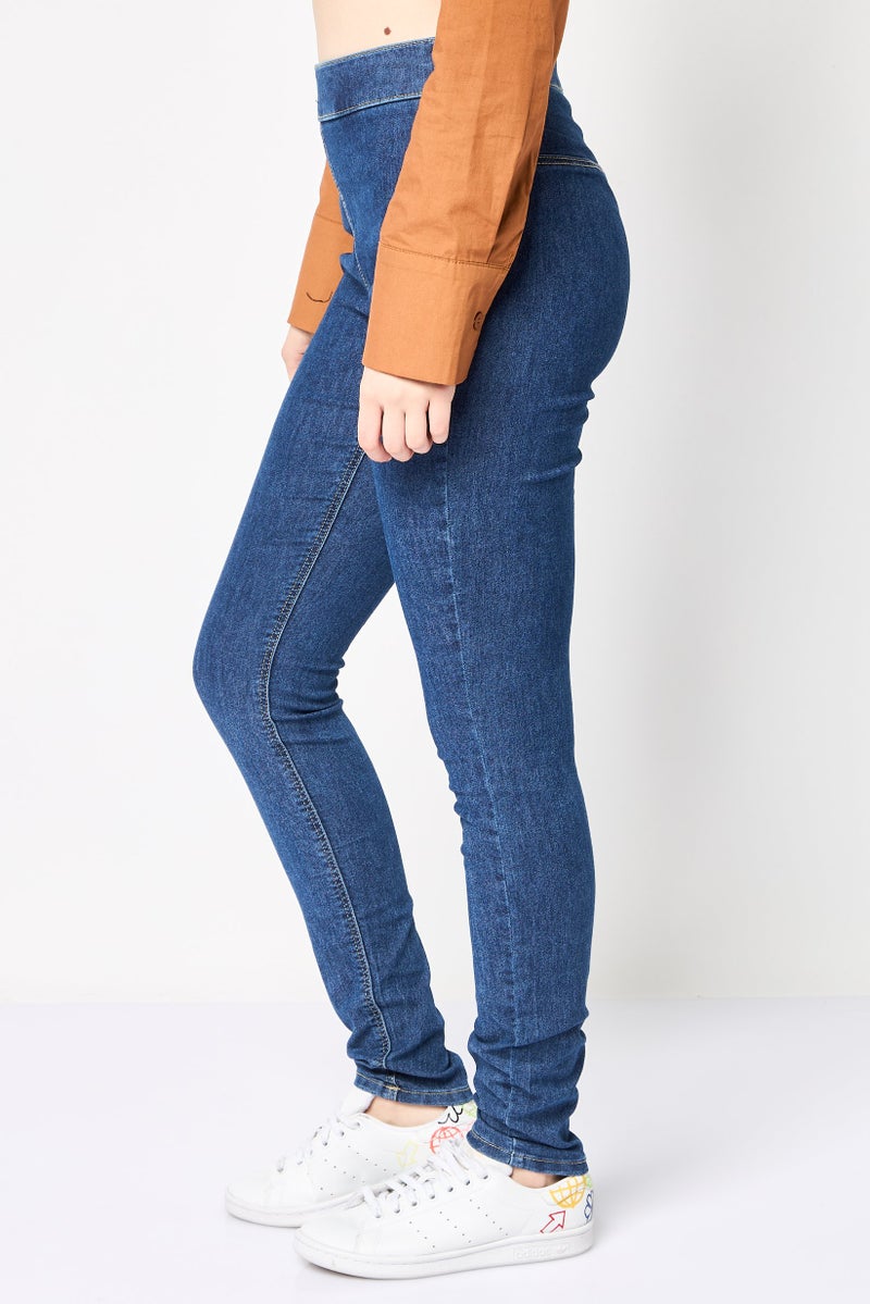 JDY Women Regular Fit Washed Stretchable Jeans, Blue - Image 3