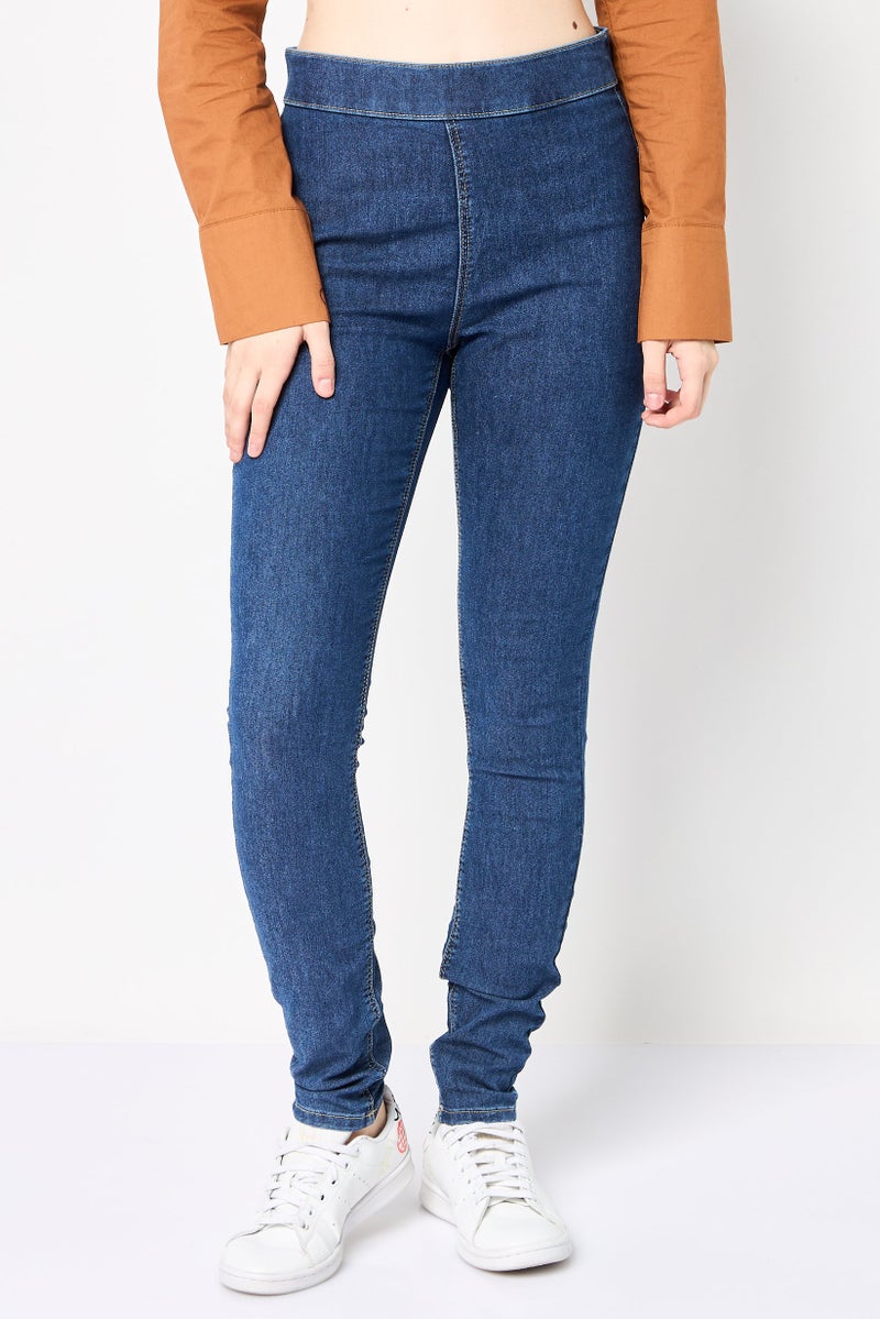 JDY Women Regular Fit Washed Stretchable Jeans, Blue - Image 1