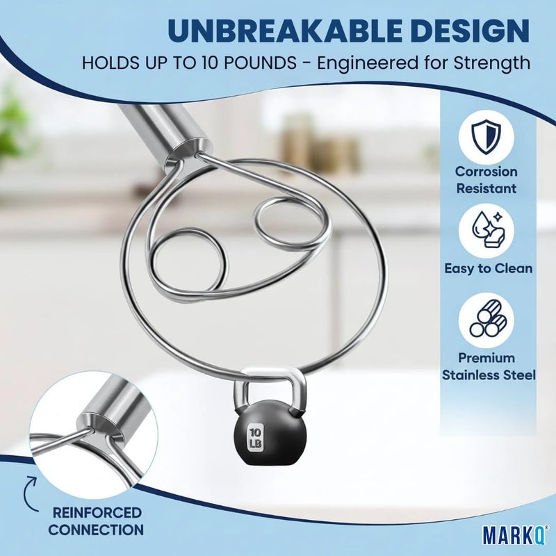 MARKQ Danish Dough Whisk - Stainless Steel Bread Whisk with Ergonomic Handle for Mixing Sourdough, Bread Dough, Cake Batter & Pastry (Pack of 2) - Image 2