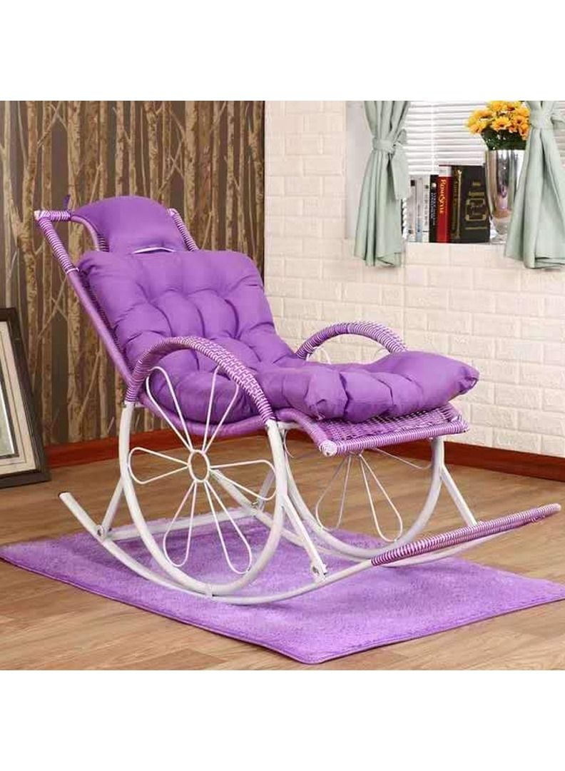 DubaiGallery كرسي هزاز قابل للإمالة للبالغين، كرسي منزلي للترفيه في الشرفة، خارجي لكبار السن، قيلولة مزدوجة الطابق - Image 2