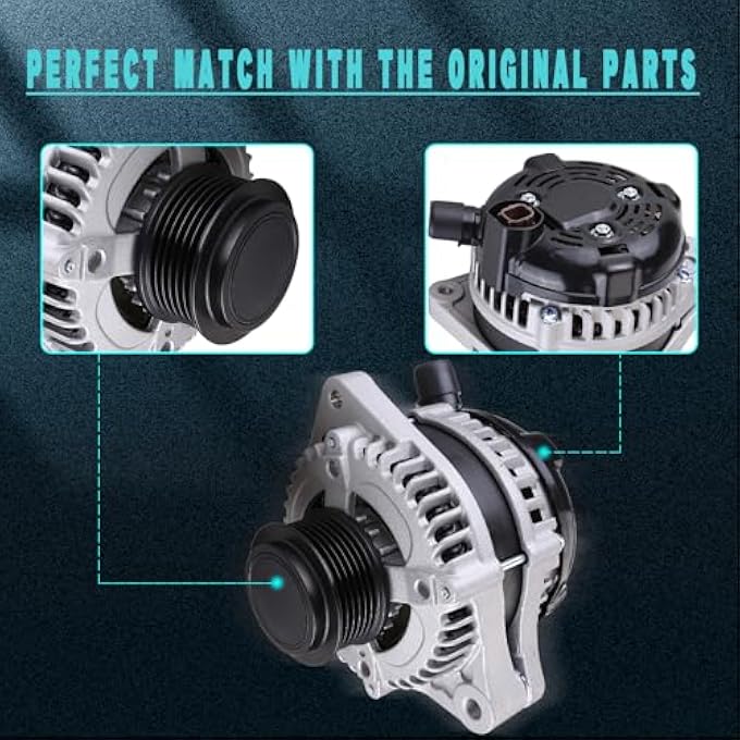 Slakerbe Alternator 11775 31100-RV0-A11, Alternator Replacement Compatible with Honda Odyssey 3.5L EX 2014-2017 EX-L 2014-2017 LX 2014-2017 SE 2016 2017 Touring/Touring Elite 2014-2017 3.5L V6 - Image 4
