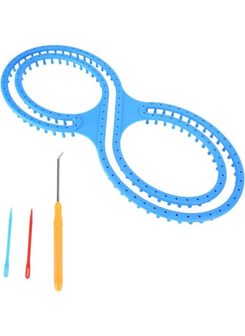 2020 Creative Knitting Machine 8-shaped Castle Multi-function Knitting Machine Sweater Wool Pants Gloves Making Toys-Color:8-shaped Blue