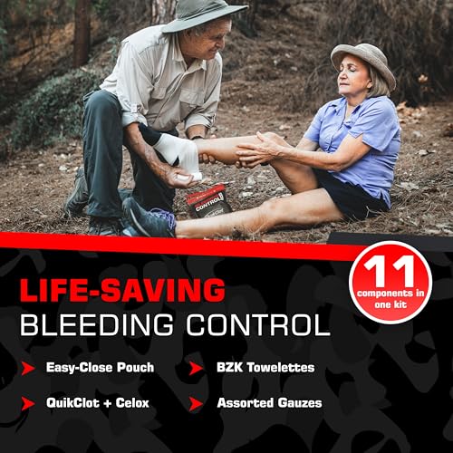 MediTac Bleeding Control Zip Pack with QuikClot, Celox, Gauze Pads, Triangular Bandage, BZK Wipes, Nitrile Gloves, Tape – Trauma First Aid Kit for Emergency Use - Image 3