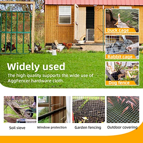 AggFencer 16in x 10ft Black Hardware Cloth 1/2 inch 19Ga PVC Coated Wire Mesh Vinyl Coated Fence, Welded Metal Chicken Wire Fencing Roll, Garden Plant Fencing, for Chicken Coop and Home Improvement - Image 5