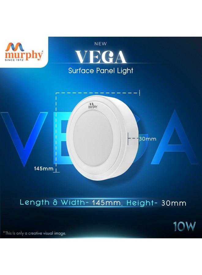 Murphy 10W Vega LED Panel Light Round Surface - (Warm White, Pack of 12,Plastic) No False Ceiling Required - Image 3