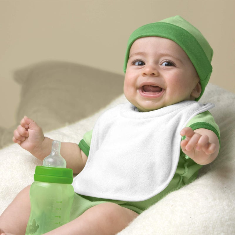 green sprouts Stay-dry Milk Catcher Bibs (3 Pack) | Collar absorbs milk to prevent rashes | Waterproof inner layer, Absorbent terry cotton, Machine washable - Image 3