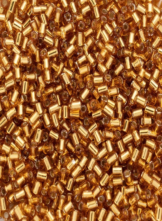 Toho Size #0 Bugle Beads 2mm, 22C Silver Lined Topaz/Gold Beads, Apprx. 8 Grams, Imported 2mm Pipe Shaped Japanese Beads for Jewelry Making, Beading, Embroidery, Art and Craft - Image 1
