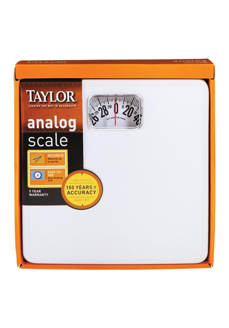 Taylor Precision Products White Square Mechanical Bath Scale - Image 2