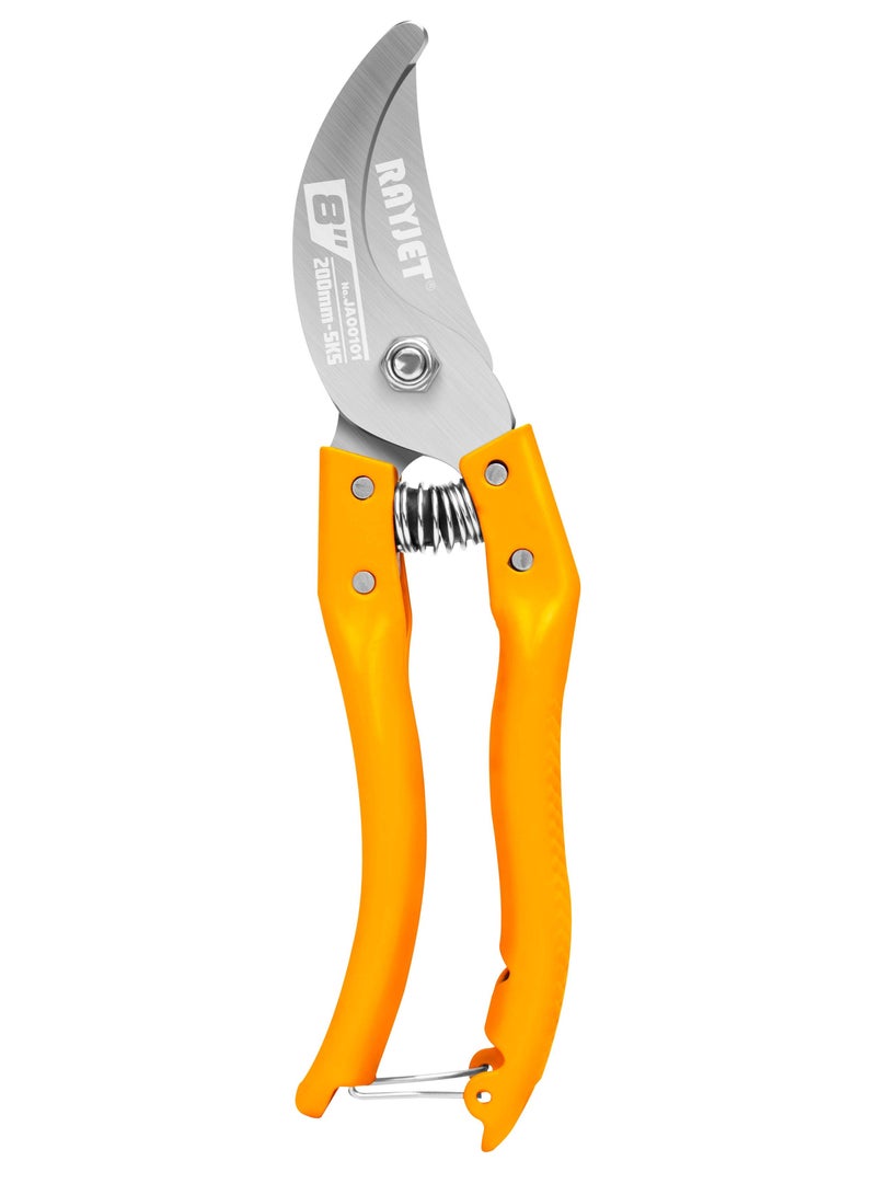 RAYJET 8-inch high carbon steel branch shears | labor-saving and non-slip | easily cut thick branches | essential for gardening pruning | durable and rust-proof!  - Image 1