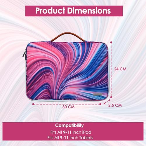 Probus Abstract Swirling Printed Canvas Tablet Sleeve Case Cover for Upto 11.5 inch for iPad 10.2/iPad 10.9/Pro 11/iPad 9.7/Lenovo Tab/Oppo Pad Air/Realme Pad X/Xiaomi pad 5/Redmi Pad Tablets - Image 2