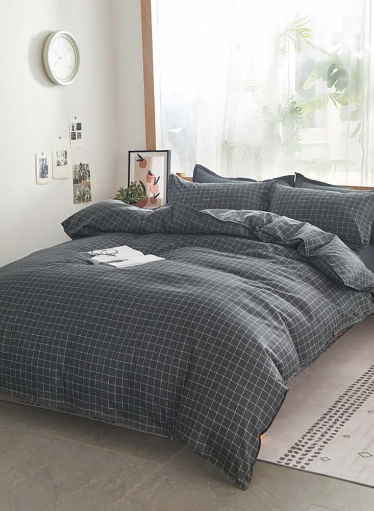 Sharpdo 4 Pieces Bed Sheet Set Luxury Cotton Microfiber Soft Quilt Set with 1 Comforter/Quilt Cover, 1 Flat Sheet and 2 Pillowcases Single 2.2m(220*240cm) Bed - Image 3