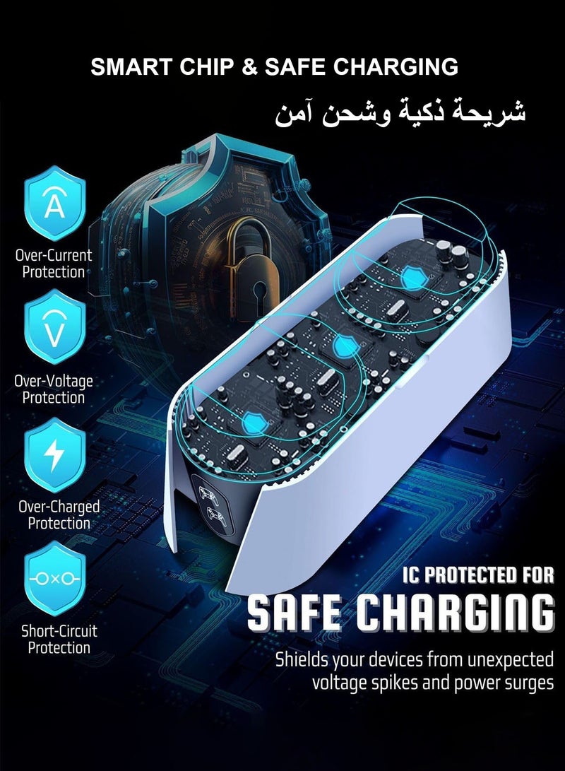 general PS5 Controller Charger Station for PlayStation 5 Dualsense Controllers with LED Light Dual Stand Charger Dock, PS5 Controller Charging Station Accessories for PlayStation 5 Faceplates DualSense Edge - Image 5