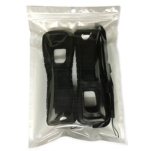 Ambertown 2 x Black Silicone Skin Case Cover with Wrist Strap for Wii Remote - Image 4