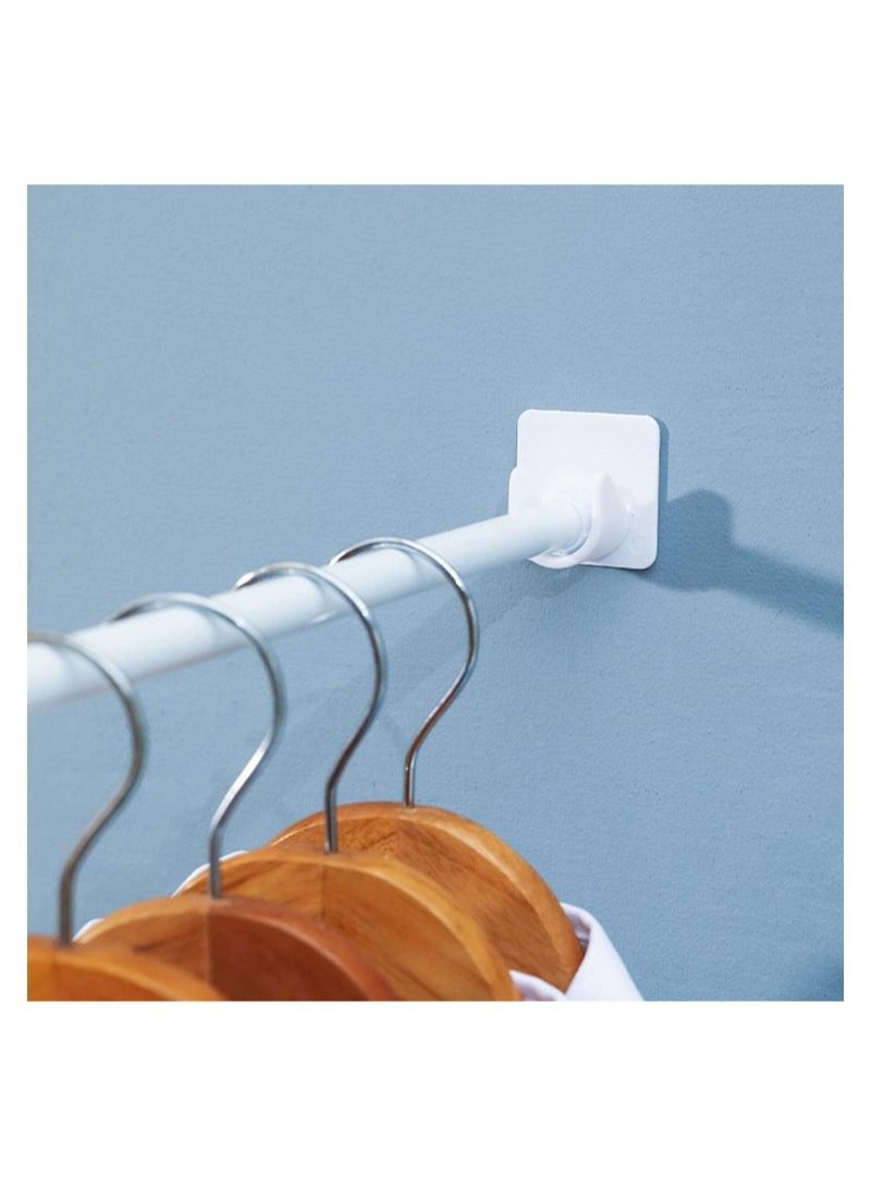 Generic Adhesive Shower Curtain Rod Holder, 2 Pairs Curtain Rod Bracket No Drilling, Multifunction U Shape ABS Plastic Shower Rod Retainer for Bathroom Bedroom (Shower Curtain Rod Not Included)  - Image 2