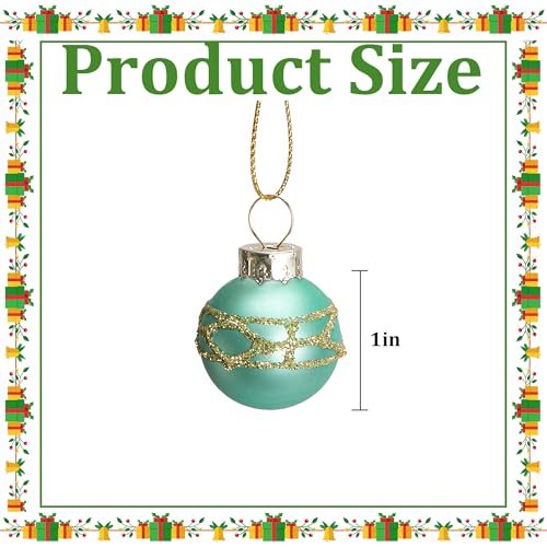 Watayo 24 Pcs Christmas Mini Multi Color Balls Glass Ornaments 1 Mini Vintage Glittering Ball Hanging Ornaments for Tree Red Green Gold Blue Glass Small Ball Tree Decoration for Xmas Home Decor - Image 3