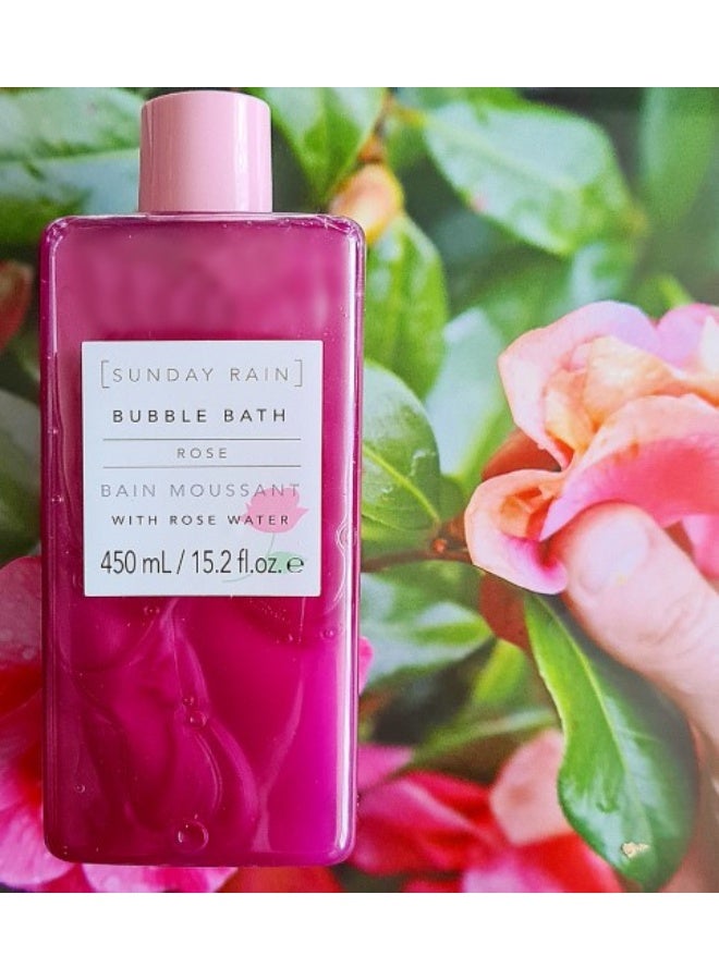 Sunday Rain Rose Bubble Bath with Rose Water (450ml) - Image 3