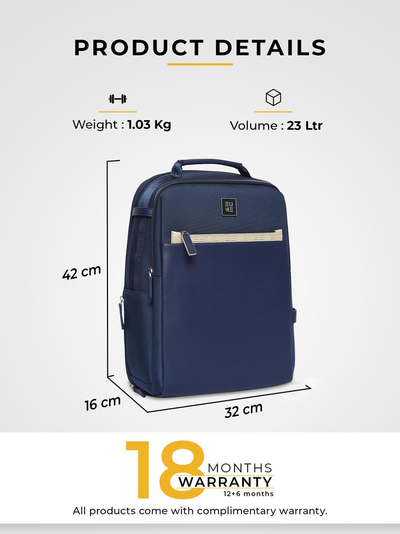 EUME Premium 15.6 in Laptop Bags for Men & Women Office Use | Stylish Backpack Bag | Spacious Backpack for Travelling | 23L Stratos Midnight Blue - Image 3