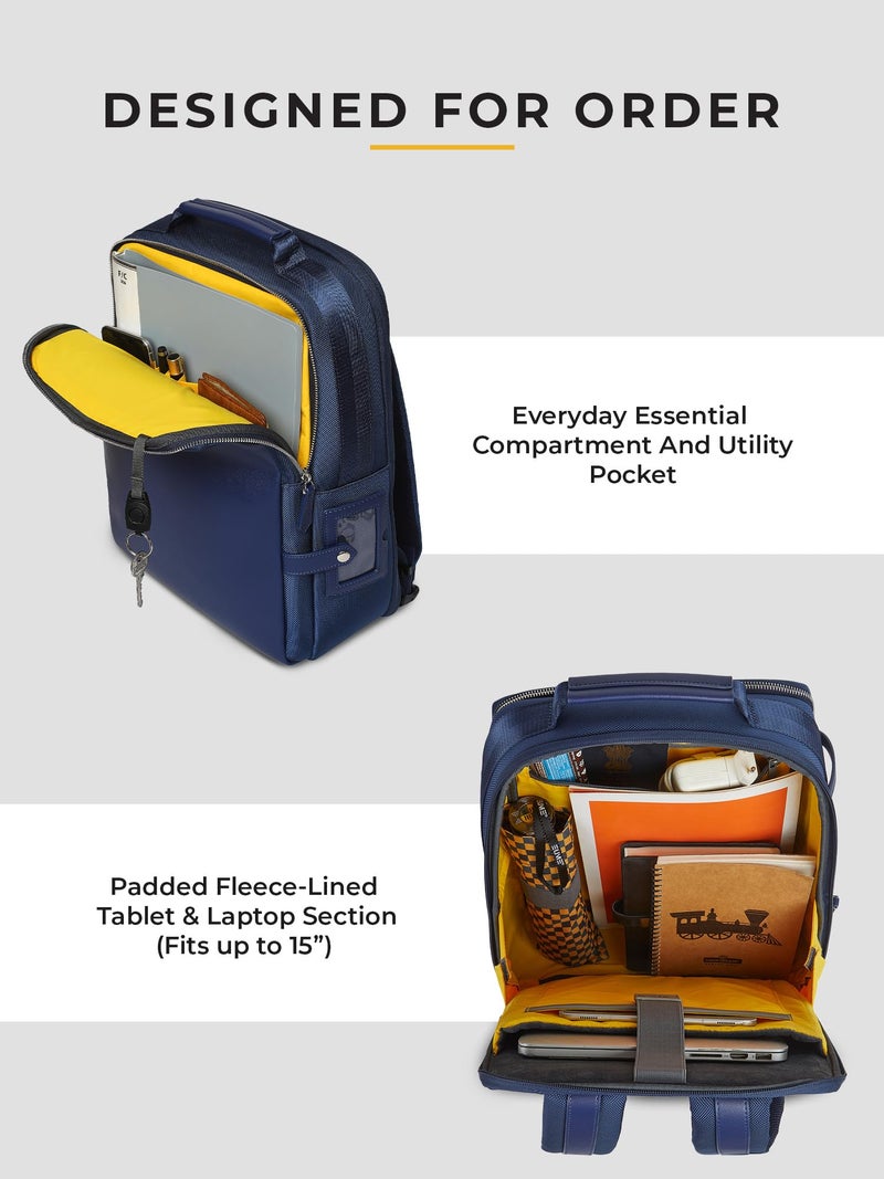 EUME Premium 15.6 in Laptop Bags for Men & Women Office Use | Stylish Backpack Bag | Spacious Backpack for Travelling | 23L Stratos Midnight Blue - Image 4
