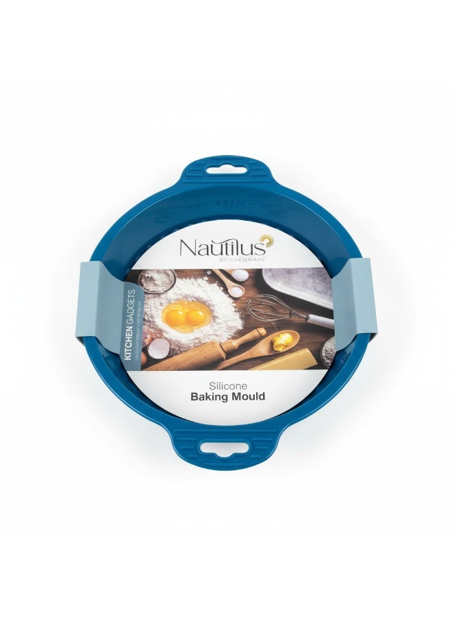 Nautilus Premium Silicone Round Baking Mould with Handles - Non-Stick Cake Pan 20CM - Image 1