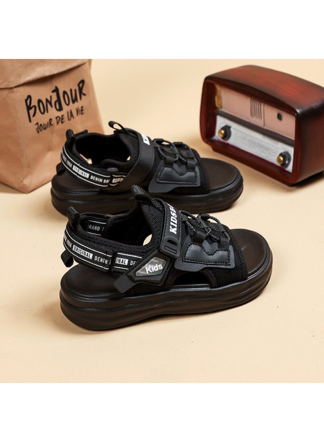 Boys' New Sandals Summer Student Middle-aged Children's Casual Beach Shoes Fashion Personality Velcro Trendy