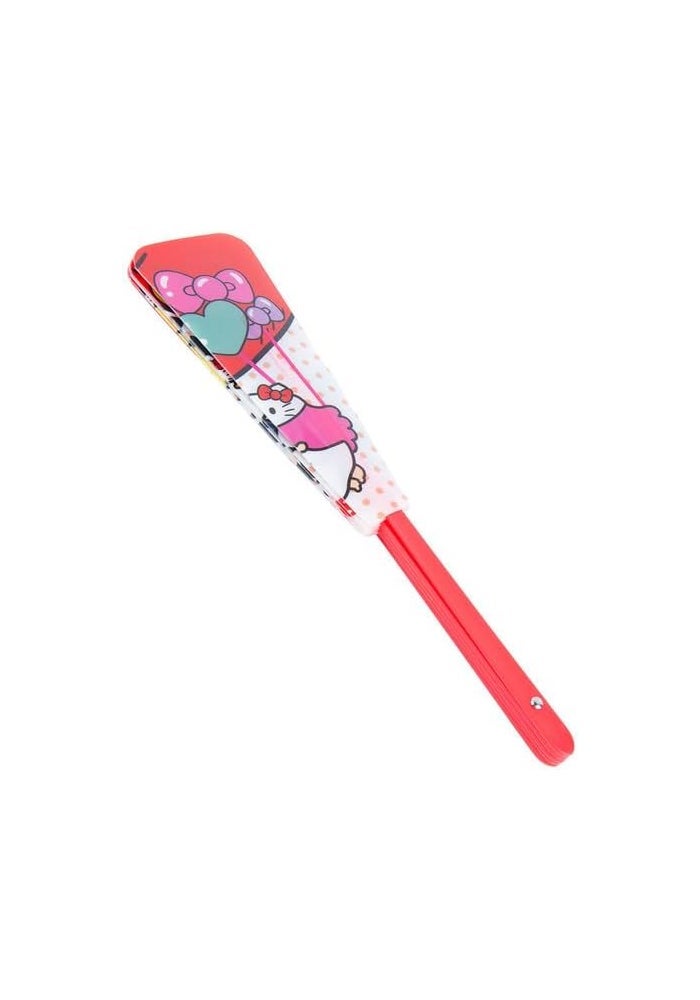 DAISO Hello Kitty Water Repellent Fan - Red - Image 2