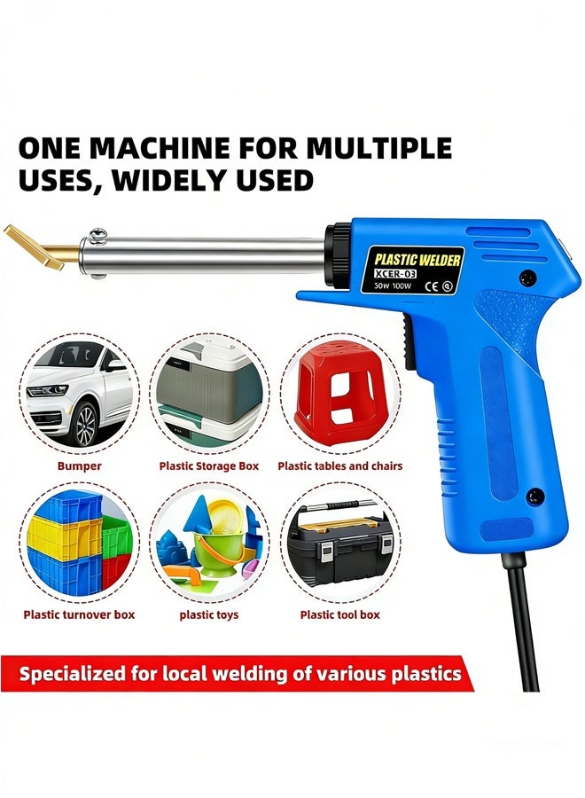 سيسلي عدة لحام البلاستيك، مجموعة إصلاح بالحرارة 2 في 1 لصدمات السيارات، مع رأس لحام وأداة كشط، أداة إصلاح شقوق صدمات السيارة - Image 2