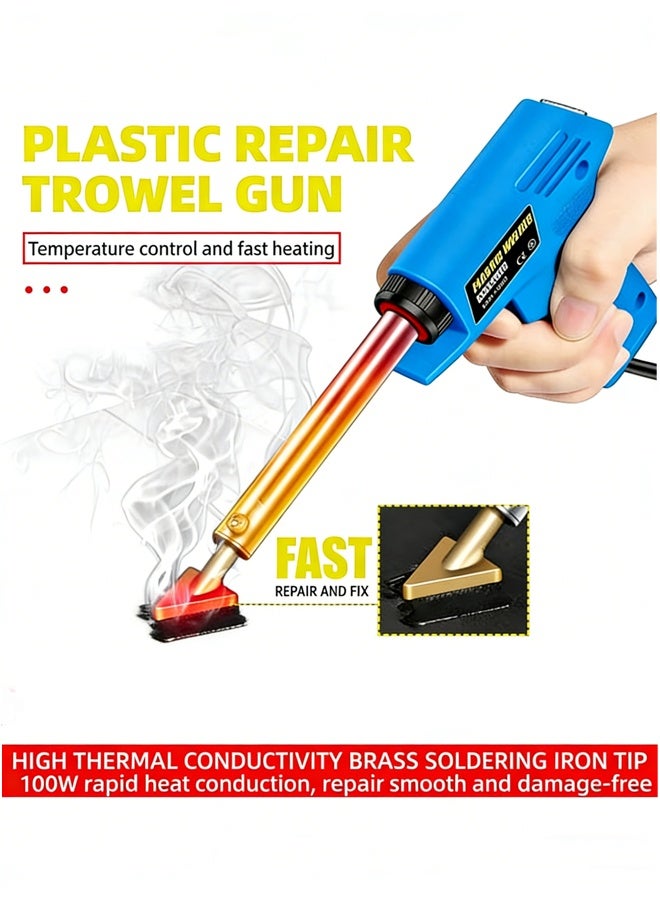 سيسلي عدة لحام البلاستيك، مجموعة إصلاح بالحرارة 2 في 1 لصدمات السيارات، مع رأس لحام وأداة كشط، أداة إصلاح شقوق صدمات السيارة - Image 3