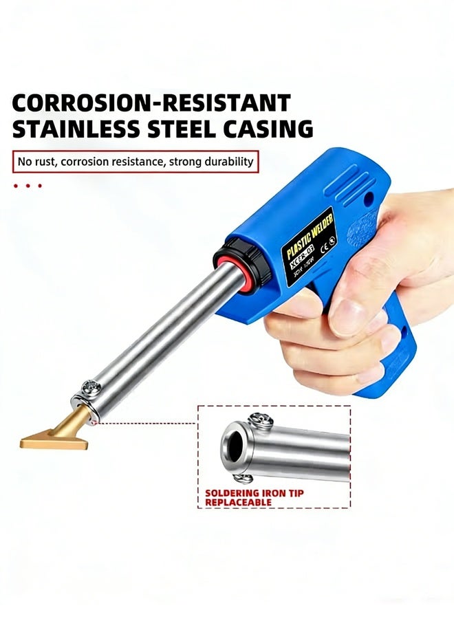 سيسلي عدة لحام البلاستيك، مجموعة إصلاح بالحرارة 2 في 1 لصدمات السيارات، مع رأس لحام وأداة كشط، أداة إصلاح شقوق صدمات السيارة - Image 4