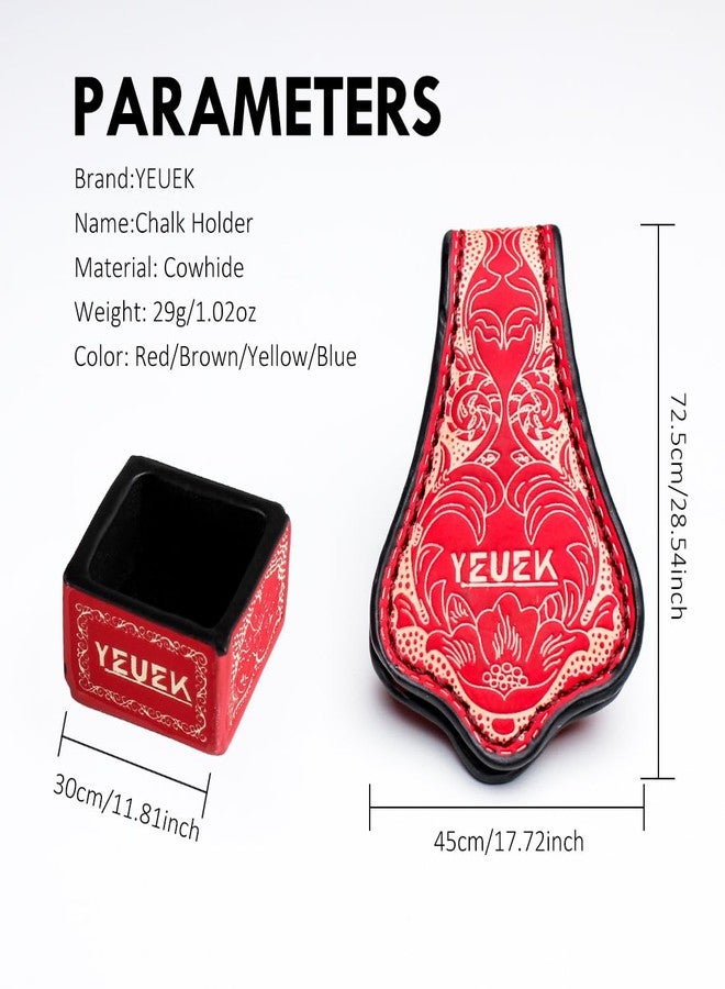 YEUEK Leather Magnetic Chalk Holder,Portable Pool Cue Chalk Holder with Fixed Clip,Silent Chalk Holder Pool Billiards,Pool Cue Chalk Case for Square Pool Billiards Pool Table Accessories - Image 4