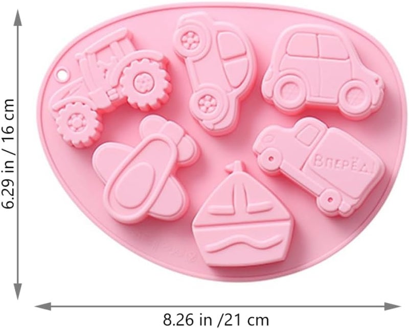 TIDTALEO 2pcs Pink Silicone Vehicle Shape Baking Molds Candy Chocolate Cake Mold Set for Cookie Fondant Candy Making and Dessert Decoration - Image 2