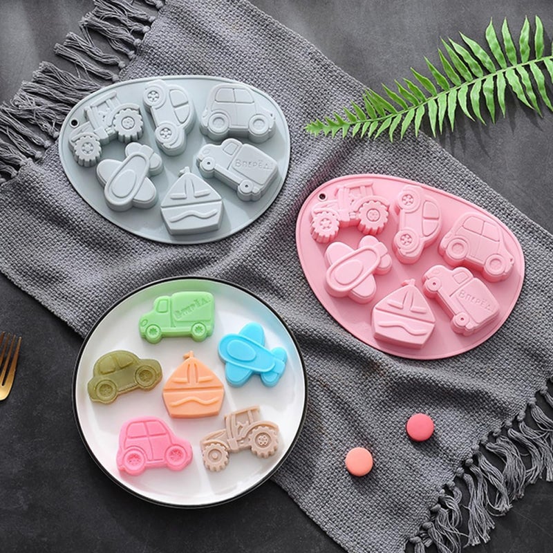 TIDTALEO 2pcs Pink Silicone Vehicle Shape Baking Molds Candy Chocolate Cake Mold Set for Cookie Fondant Candy Making and Dessert Decoration - Image 5